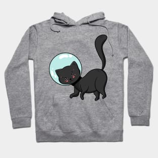 Cute cartoon black cat astronaut. Hoodie